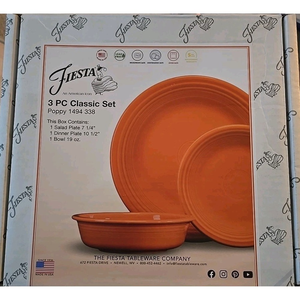 Fiesta® 3-Piece Bistro Set | Poppy - Picture 2 of 3